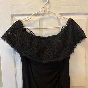 Elegant Black Lace Off-Shoulder Dress